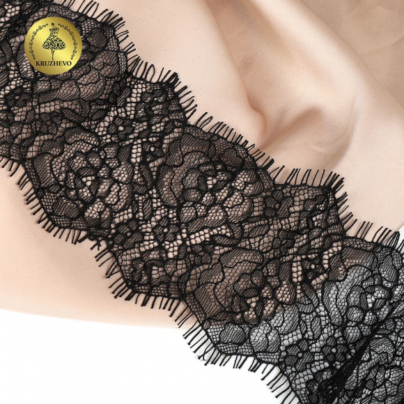 Кружево реснички KRUZHEVO арт.TBY.75231 шир.80мм цв.2 черный уп.3м