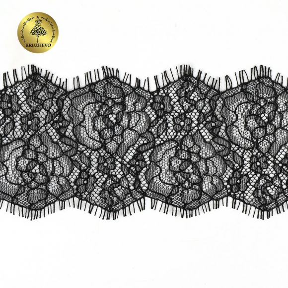 Кружево реснички KRUZHEVO арт.TBY.75231 шир.80мм цв.2 черный уп.3м