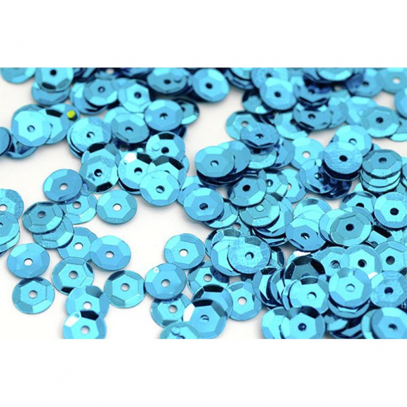 Пайетки россыпью арт.TBY-FLK032 8мм цв.M2259 голубой уп.50г