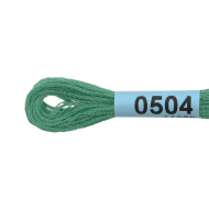 Нитки для вышивания Gamma мулине (0207-0819) 100% хлопок 24 x 8 м цв.0504 зелёный