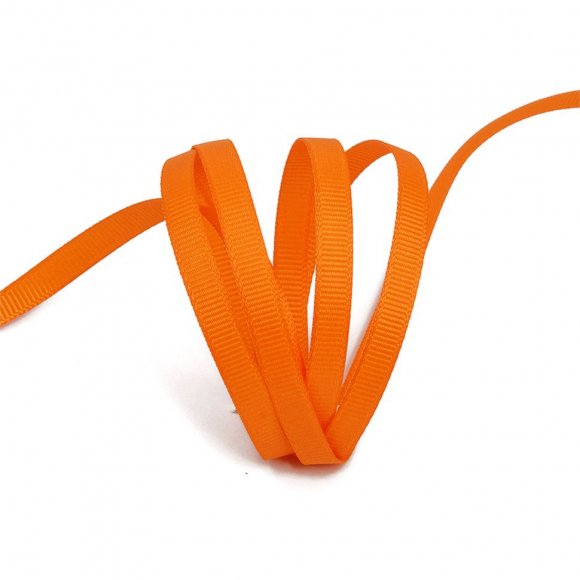 Лента Ideal репсовая в рубчик шир.6мм цв. 751 ярк.оранжевый уп.27,42м