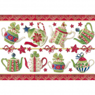 59301_Бумага рисовая с контурным золочением "Чайники"