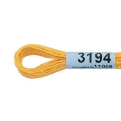 Нитки для вышивания Gamma мулине (3173-6115) 100% хлопок 24 x 8 м цв.3194 желтый