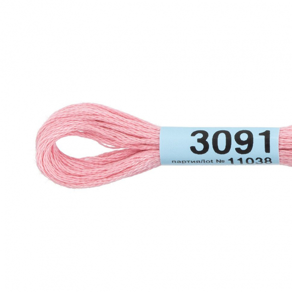 Нитки для вышивания Gamma мулине (3071-3172) 100% хлопок 24 x 8 м цв.3091 бл.розовый