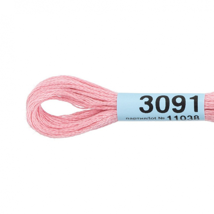 Нитки для вышивания Gamma мулине (3071-3172) 100% хлопок 24 x 8 м цв.3091 бл.розовый