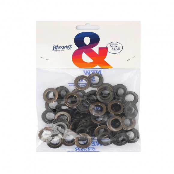 Люверсы сталь New Star №28 (? 13мм, h 7,8мм) цв.антик уп.50шт