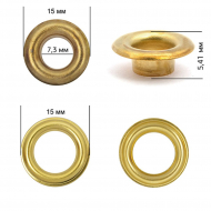 Люверсы латунь New Star №5 (? 7,3мм, h 5,41мм) цв. золото уп. 1000шт
