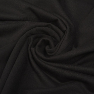 Ткань трикотаж Футер 2х нитка начес хлопок 190г опененд 100+100см черный уп.10м
