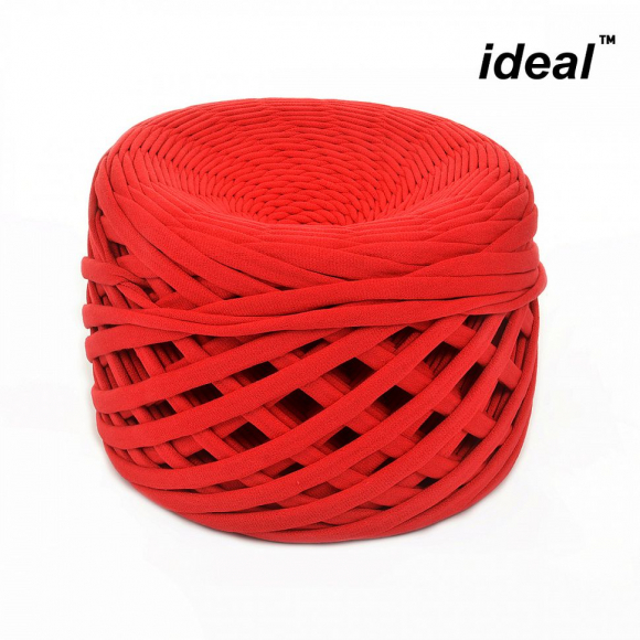 Пряжа Ideal трикотажная 100м, 350-380 г, ширина 7-9мм цв. гранат