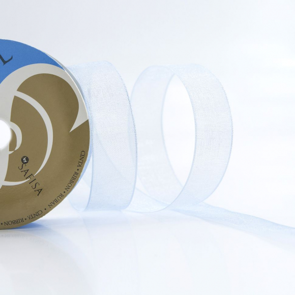 32045_Лента органза SAFISA мини-рулон, 15 мм, 3,5 м, цвет 04, светло-голубой