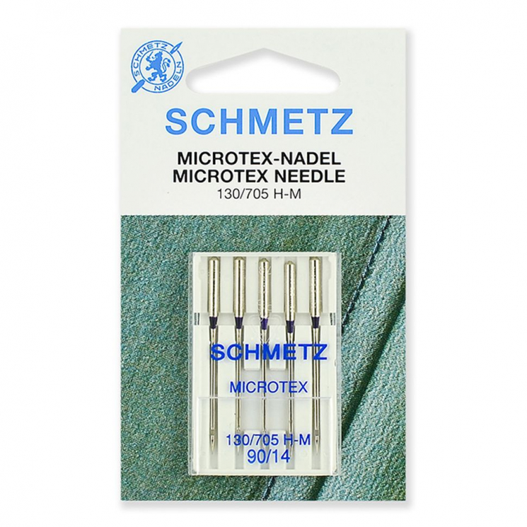 Иглы для бытовых швейных машин Schmetz микротекс (особо острые) 130/705H-M №90, уп.5 игл