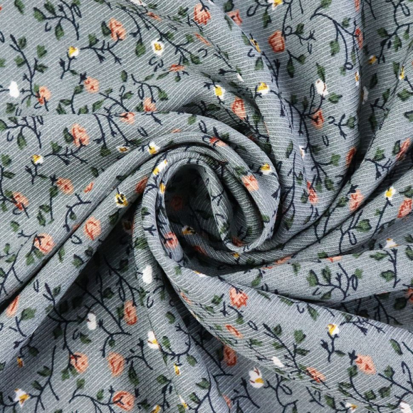 Ткань Твил 150 г/м? 100% вискоза шир.145 см арт.Р.28613.03 цв.03 графитовый рул.25м