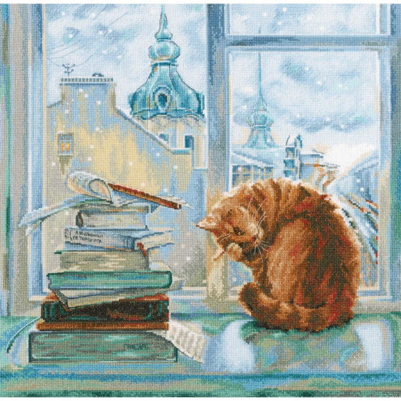 Набор для вышивания РТО арт.M671 Серебряное утро 40х40 см