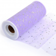 Фатин ср.ж. с блестками в шпульках, 100% ПЭ, арт.TBY.T665 шир.150мм цв.012 сиреневый уп.22,86м