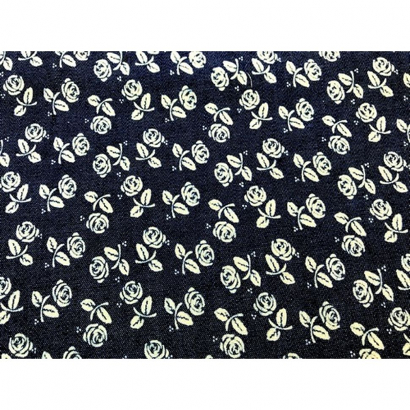 Ткань джинс FD Роза КЛ.25993 (40%п/э, 60%х/б) 48х50см цв.т.синий