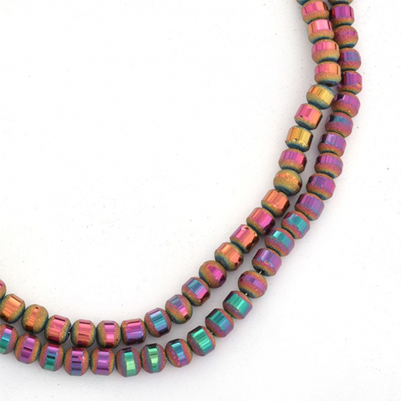 Бусины (стекло) на нитях арт.TBY-RM-2  6мм  цв.08 коричневый мульти уп.2х100 бусин