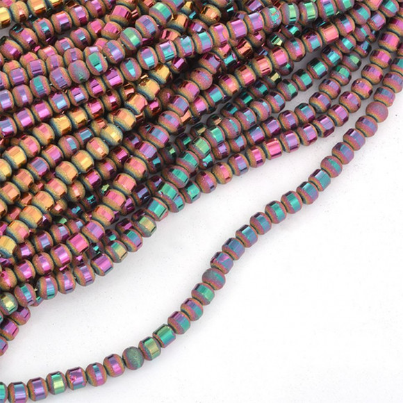 Бусины (стекло) на нитях арт.TBY-RM-2  6мм  цв.08 коричневый мульти уп.2х100 бусин