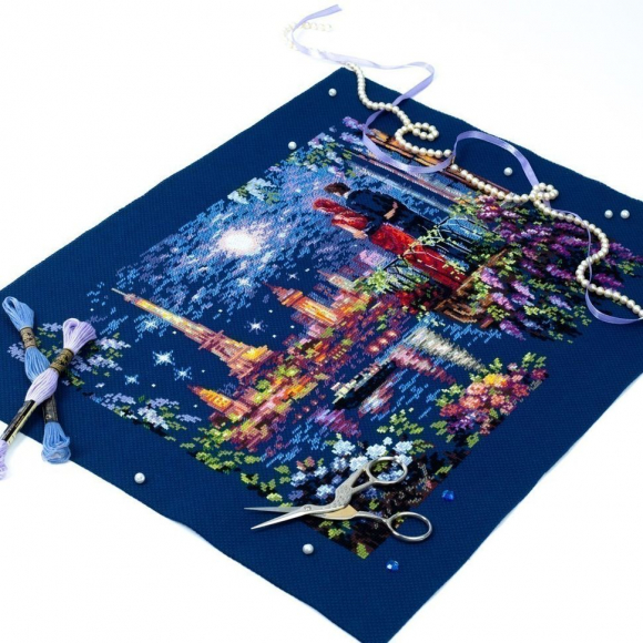 Набор для вышивания ЧУДЕСНАЯ ИГЛА PREMIUM арт.350-766 Выходные в Париже 40х30 см