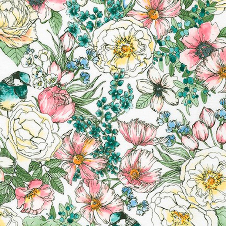 Ткань для пэчворка PEPPY Naturies Notebook 122 г/м? 100% хлопок цв.ABY-19846-193 SUMMER уп.50х55 см