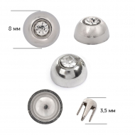 Стразы установочные MAGIC 4 HOBBY арт.MG.9880 8 мм цв.135 никель уп.250шт