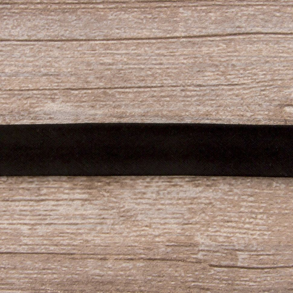 161993_Косая бейка хлопок/полиэстер, 18 мм, 25 м, цвет 01, черный