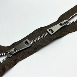 Молния трактор №5 Premium два замка 110см никель D157 коричневый