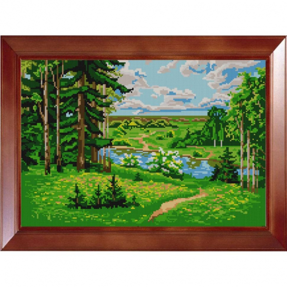 Рисунок на ткани (Бисер) КОНЁК арт. 9673 Лесная лужайка 29х39 см