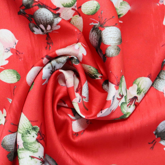 Ткань шелк Армани 90 г/м? 97% полиэстер, 3% спандекс шир.145 см арт.Р.20234.03 цв.03 красный уп.25м