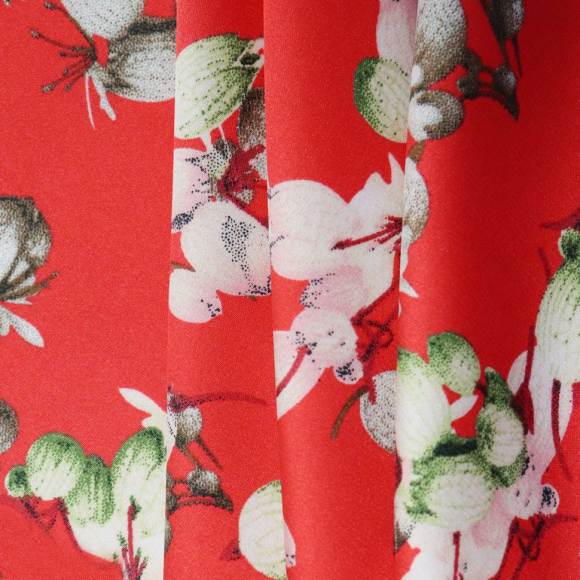 Ткань шелк Армани 90 г/м? 97% полиэстер, 3% спандекс шир.145 см арт.Р.20234.03 цв.03 красный уп.25м