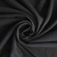 Ткань Креп 260 г кв.м  63% полиэстер, 32% вискоза, 5% спандекс шир.147 см арт.Р.15126.02 цв.02 черный уп.25м