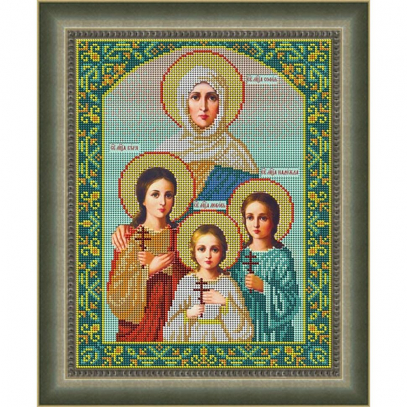 Набор для вышивания бисером GALLA COLLECTION арт.И 048 Икона Вера, Надежда, Любовь и мать их София 23x30 см