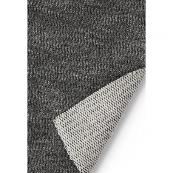 Ткань трикотаж Футер 2х нитка петля 70%хл 25%пэ 5%спан 220г 160см св.серый меланж рул.35м