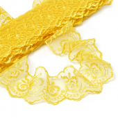 Кружево капрон KRUZHEVO арт.TBS.30010 шир.45мм цв.132 (221) т.желтый уп.9,14м