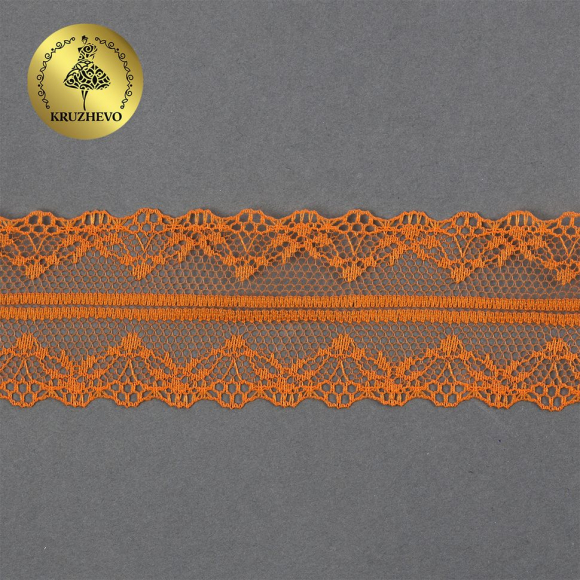 Кружево-трикотаж KRUZHEVO арт.TBY 150-1 шир.40мм цв.16 коралловый, уп.27,4м