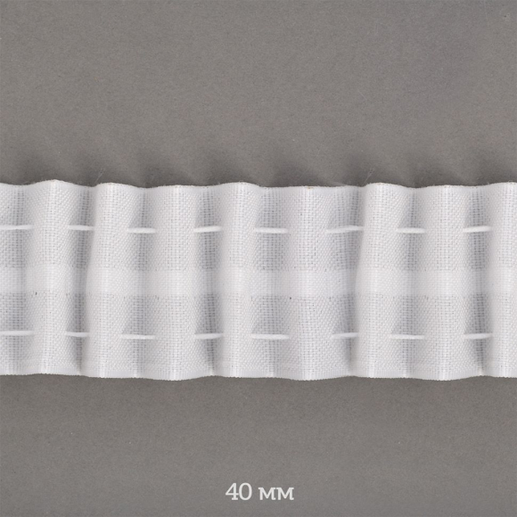 Лента шторная 40мм IDEAL сборка: универсальная арт.401 цв. белый уп.10м