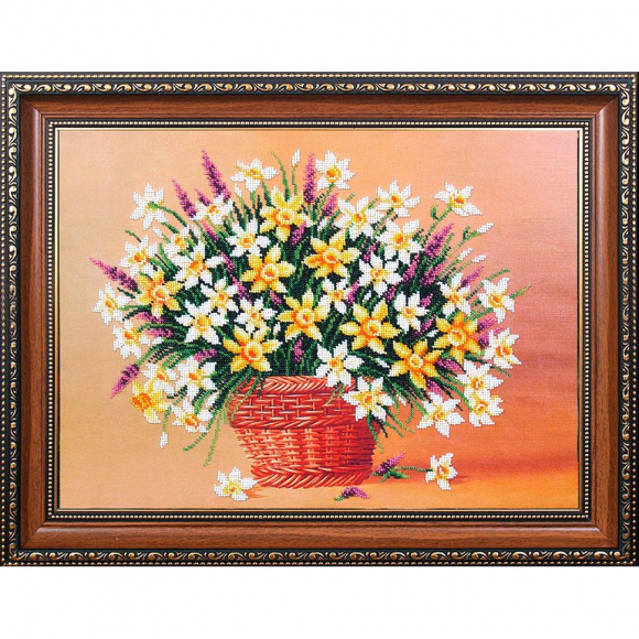 Набор для вышивания бисером МАГИЯ КАНВЫ арт.Б282 Нарциссы 45х32,5 см