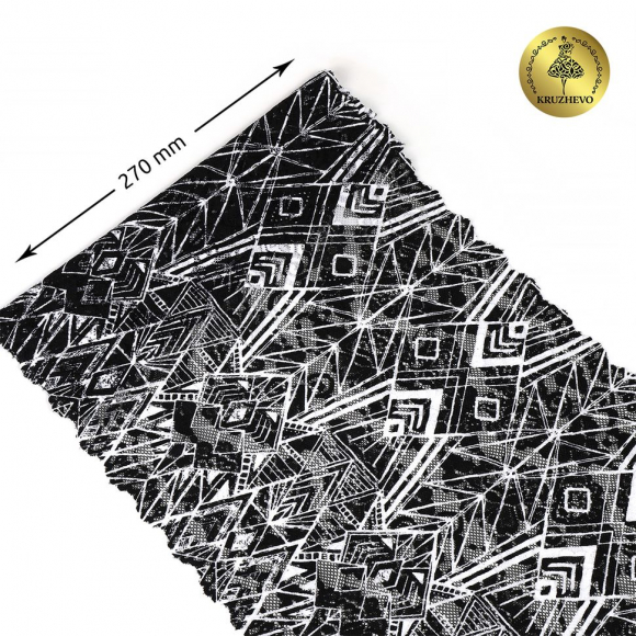 Кружево-стрейч KRUZHEVO арт.TBY.OG55 шир.270мм цв.мульти уп.10м