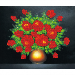 Кристальная мозаика на холсте ФРЕЯ арт.ALV-36 Букет алых роз 62х52 см