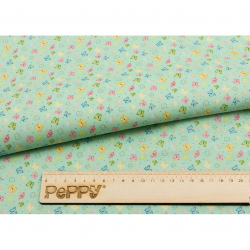 Ткани для пэчворка в рулонах НЕЖНАЯ ИСТОРИЯ 112 см 100% хлопок (в метрах) НИ-04 зеленый