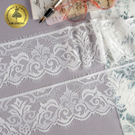 Кружево реснички KRUZHEVO арт.TBY 78631-1 шир.100мм цв.1 белый уп.15м (по 3м)