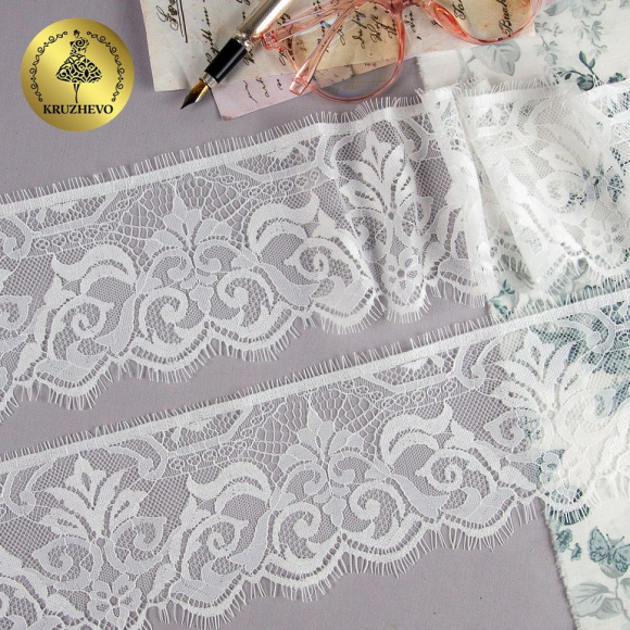 Кружево реснички KRUZHEVO арт.TBY 78631-1 шир.100мм цв.1 белый уп.15м (по 3м) Кружево реснички KRUZHEVO арт.TBY 78631-1 шир.100мм цв.1 белый уп.15м (по 3м)