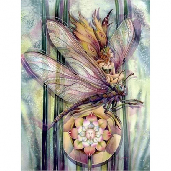 Набор для вышивания KUSTOM KRAFTS арт.JB-009K Фея-Стрекоза 40,6х49,5 см