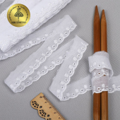 Кружево шитье KRUZHEVO арт.TBY.1023 шир.20мм цв.белый уп.13,71м