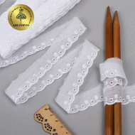 Кружево шитье KRUZHEVO арт.TBY.1023 шир.20мм цв.белый уп.13,71м