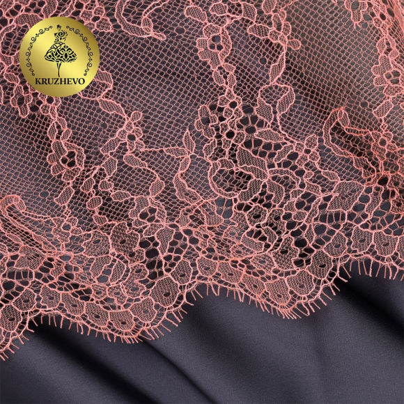 Кружево реснички KRUZHEVO арт.TBY A88 шир.170мм цв.5 оранжево-розовый уп.3м