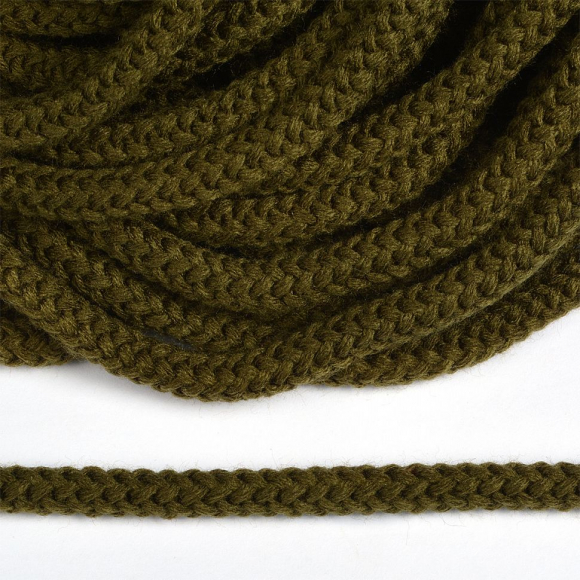 Шнур круглый полиэфир 09мм арт.1с-90, цв.оливковый уп.100м