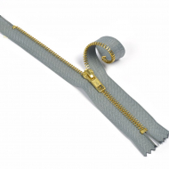 Молния MaxZipper джинсовая золото №5, 18см н/р цв.F316 серый уп.10шт