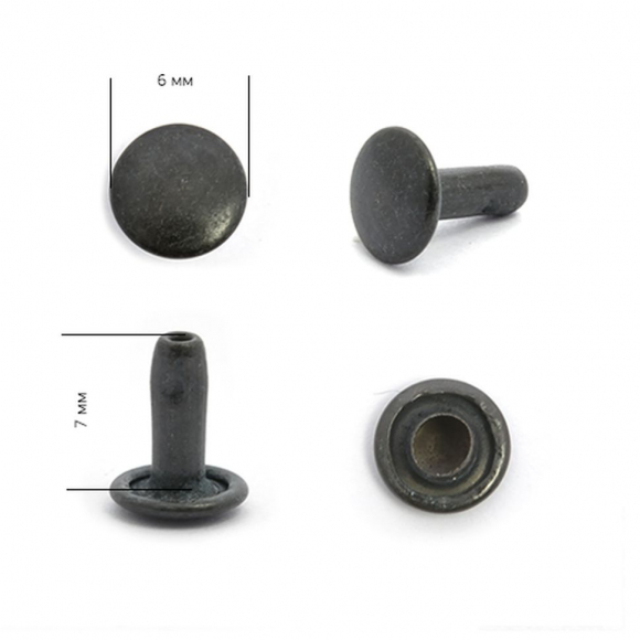 Хольнитены двухсторонние сталь New Star №0 6х6 (7,9мм) цв. оксид уп. 2000шт