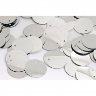 Пайетки россыпью арт.TBY-FLK045 35мм цв.001 серебряный уп.50г