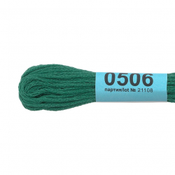 Нитки для вышивания Gamma мулине (0207-0819) 100% хлопок 24 x 8 м цв.0506 т.зеленый
